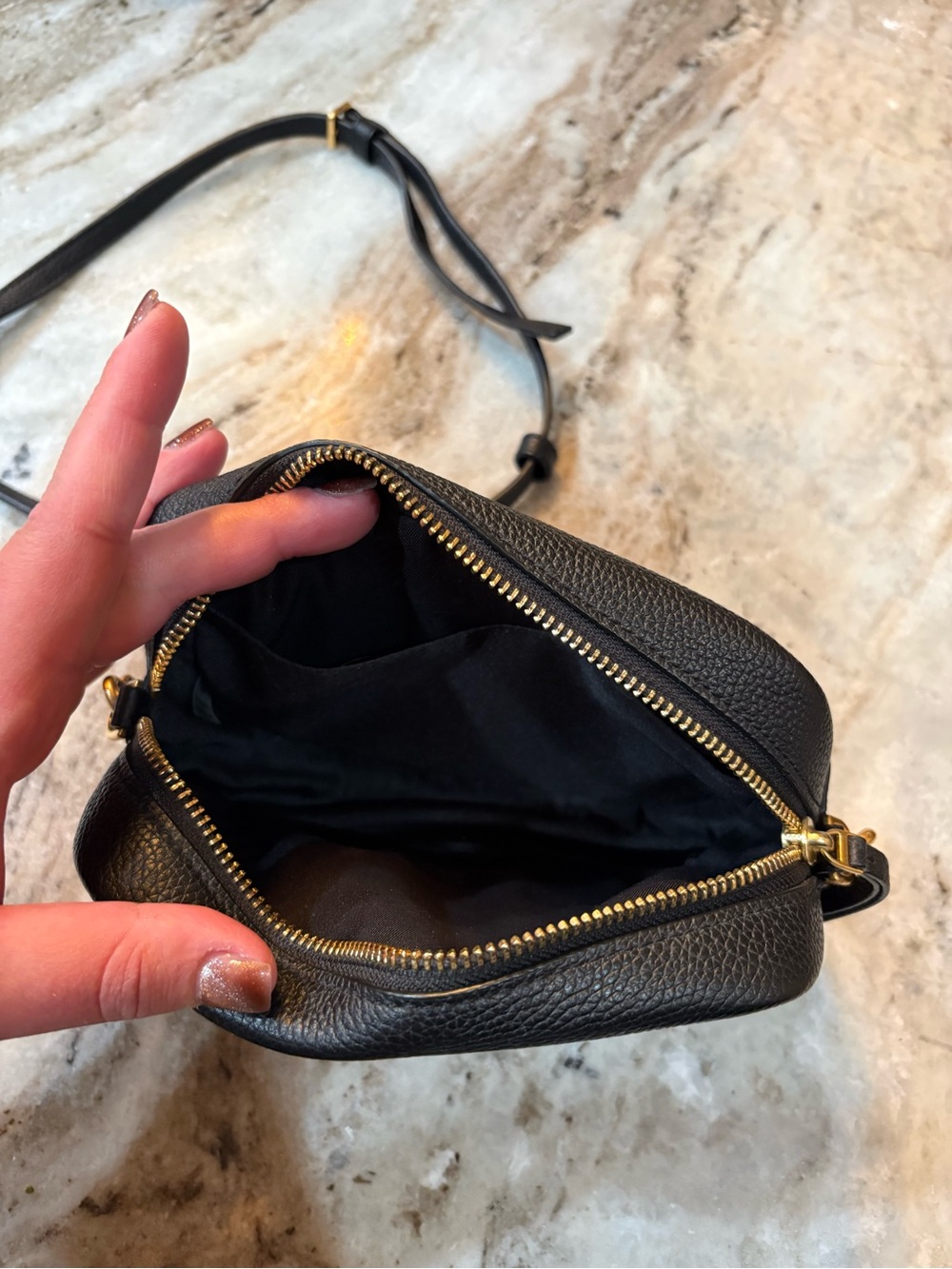 Tory Burch Black Pebbled Leather Crossbody - Picture 3 of 9